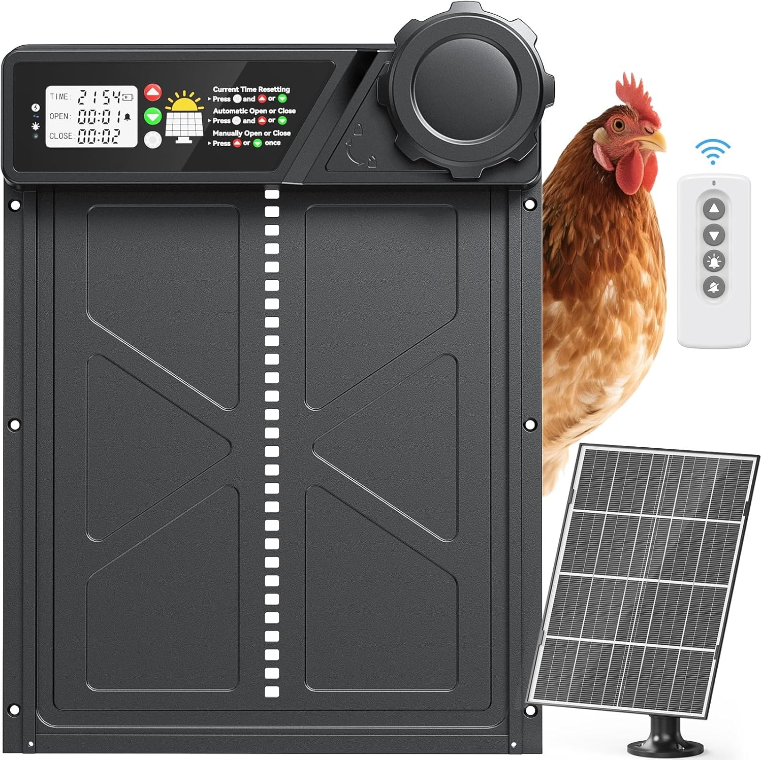 Automatické solárne dvere kurníka s časovačom
